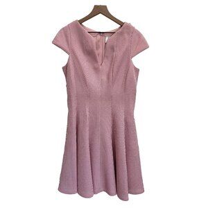 Julia Jordan Pink Fit & Flare Textured Dress, Size 12